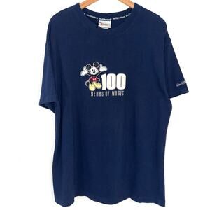 Walt Disney World 100 Years of Magic Navy Blue Short Sleeve T-Shirt Size Large